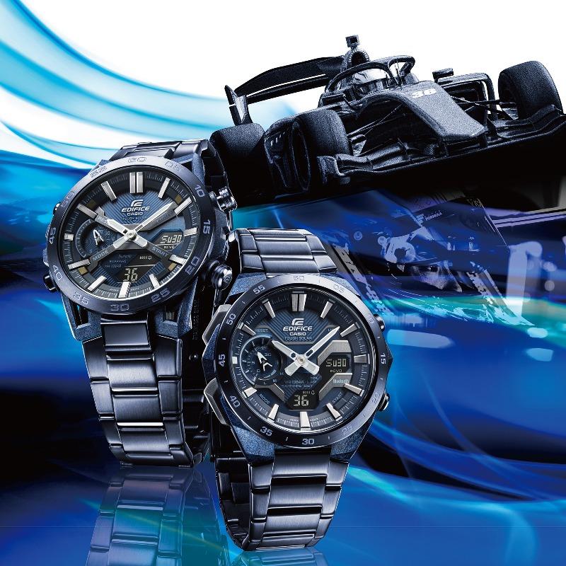 Casio Edifice Men's Stainless Steel 100M Water Resistant Analog Quartz Watch ECB-2200YCB-2A