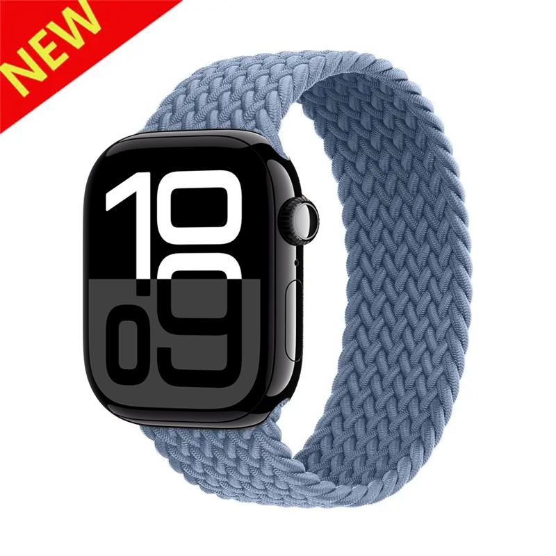 Ремешки Для Apple watch bands 44мм 45мм 40мм 41мм 49мм 46мм 42мм Плетеный Solo Loop Correa браслет iwatch Серии 11 10 9 7 8 SE 6