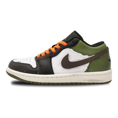 Air Jordan 1 Низкие кроссовки для баскетбола, устойчивые к скольжению и истиранию, винтажные, унисекс, черные, белые, зеленые 553558-092(Команда188-)
