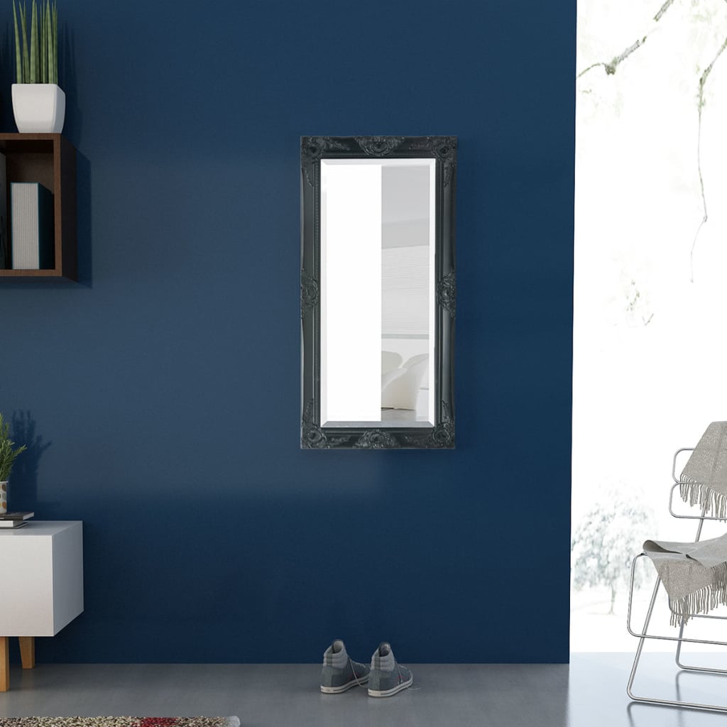 Vidaxl Lustro Ścienne W Stylu Barokowym 100X50 Cm, Czarne