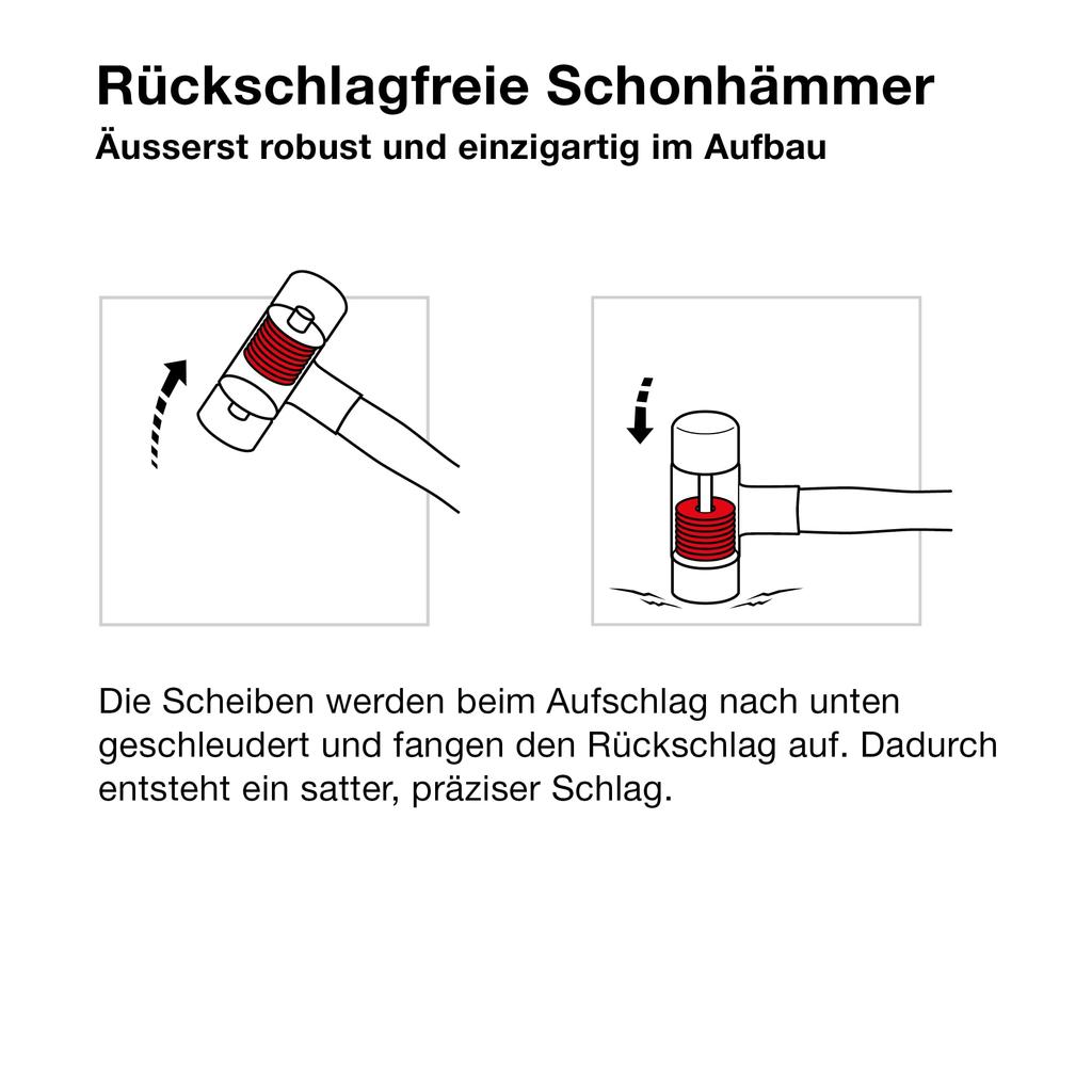 PB SWISS TOOLS 304-3 Безоткатный комбинированный молот Безоткатный молот 304-3
