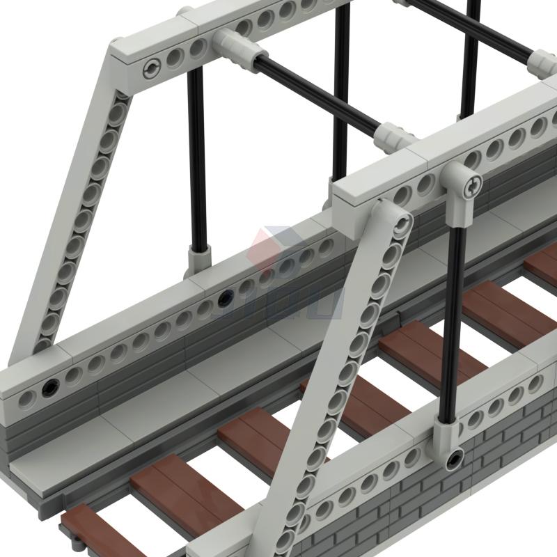 Non-Toxic 264 Pcs Moc Train Track Bridge Model Set Railway Viaduct Bridge Track Compatible 53401 City Train Parts Building Blocks Diy Toys