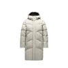 Solid Color Zipper Hooded Long Sleeve Down Jacket Unisex Outerwear Qingluan-Gray 172517902-2