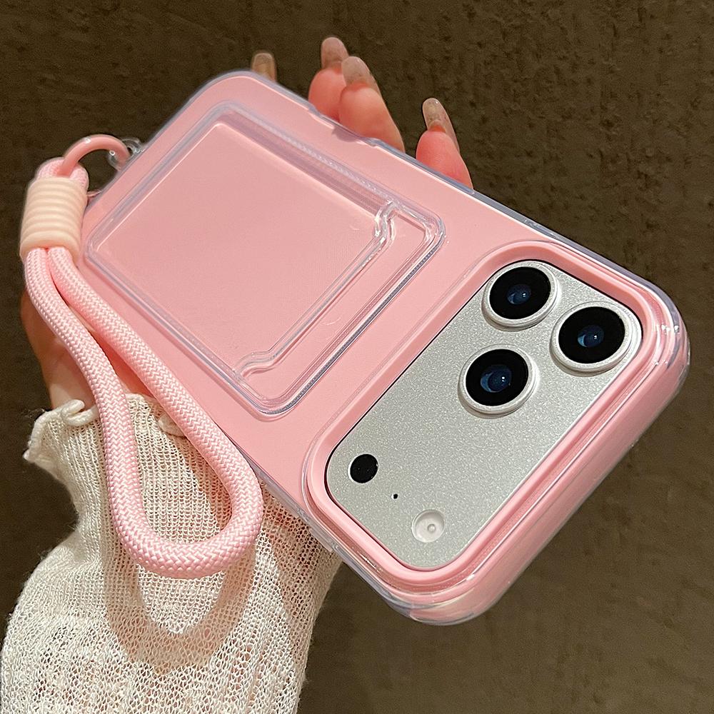 Цветная сумка-кошелек с держателем для карт и телефона для iPhone 17 16 15 14 13 12 11 Pro Max Air, ремешок на запястье, противоударный чехол с ремешком