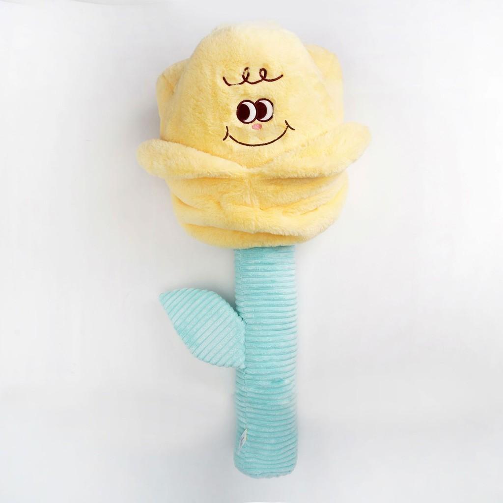 Красивые Плюшевые Цветы Розы Желтого и Розового Цвета Варианты 48 см и 85 см