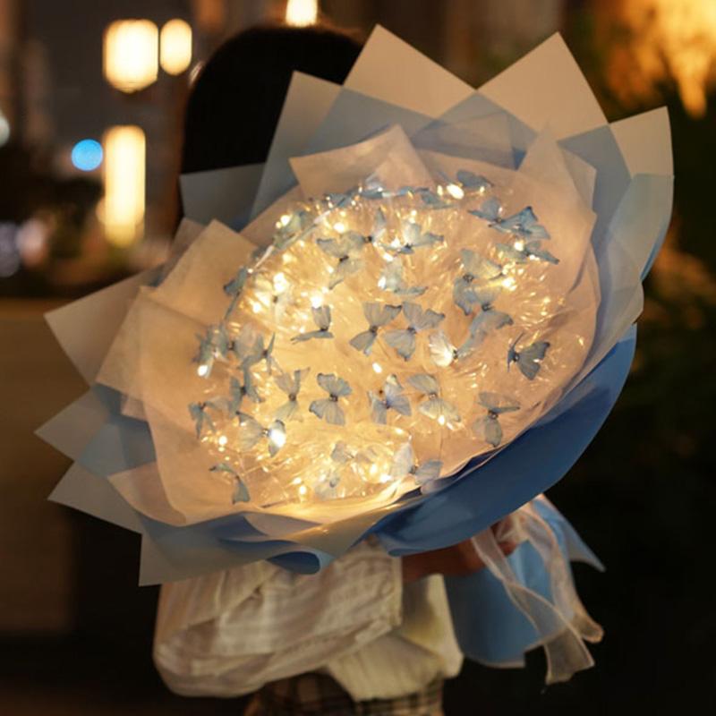 Букет из светящихся бабочек, набор материалов для самостоятельного изготовления, набор для украшения свадьбы на день рождения, набор для самостоятельного изготовления букета невесты, набор для самостоятельного изготовления свадебного декора