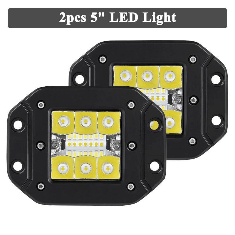 5" Offroad 4X4 SUV 4Wd ATV UTV Jeep Bumper Auxiliary Fog Lamp Truck Flush Mount LED Pods Driving Work Light For Trailer Auto Van