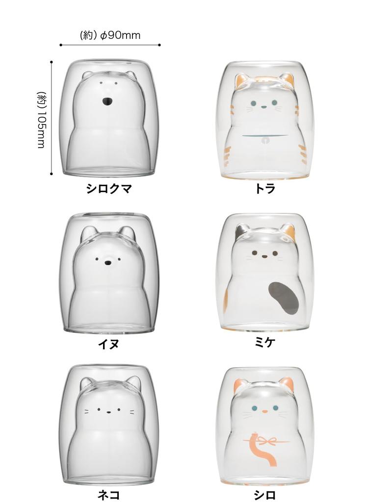 CB JAPAN Термостойкое стекло 270 мл, структура, можно нагревать в микроволновой печи, можно мыть в посудомоечной машине, термостойкое стекло для кошек UCA [Shiro], неконденсирующееся, 2 слоя