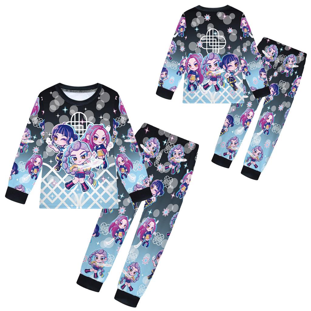 Children's Fashion Suit Skirt Round Neck Long Sleeve Top Pants