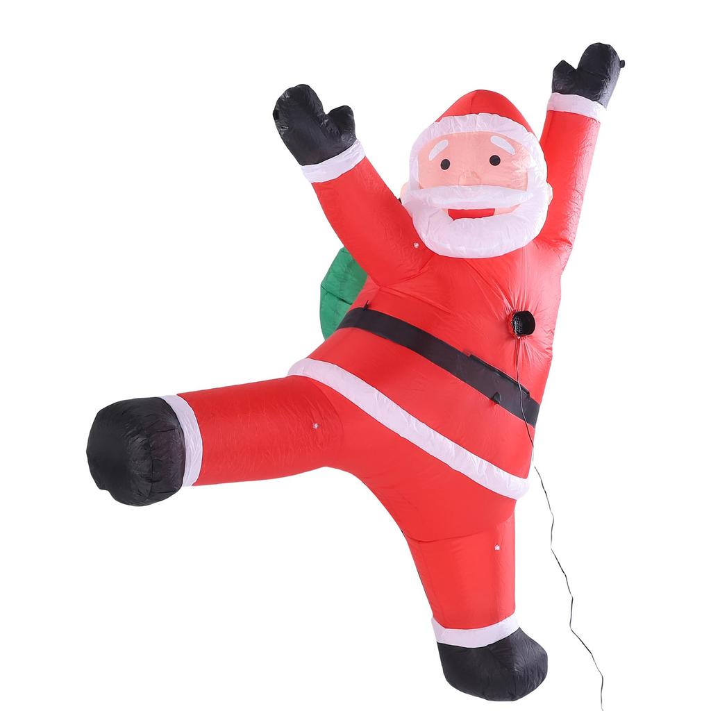6,6 футов Подвесной Рождественский Надувной Санта-Клаус с Мешком Подарков, Встроенные Светодиодные Огни, Надувной Санта, Праздничный Декор для