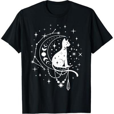 Небесный Кот, Полумесяц, Созвездие, Астрология Футболка