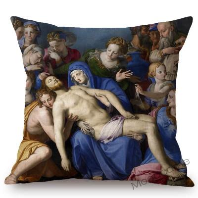 Home Decor Art European Oil Painting Poseidon Venus Sofa Throw Pillow Case Florentine Style Agnolo Bronzino Linen Cushion Cover