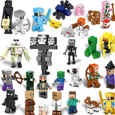 29 шт. Строительные блоки Minecraft Игрушки Игровые персонажи Мини-фигурки Наборы Коллекция Дисплей Игрушка Подарок для ребенка Мальчика Девочки
