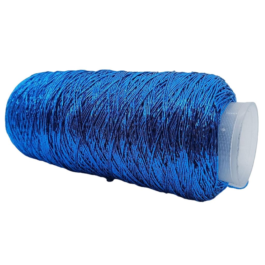 200g/Roll Metallic Crochet Thread Sparkling Silver Polyester Yarn for Knitting Weaving Making Bag Keychain Charm