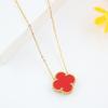 Инкрустированная стразами женская подвеска из титановой стали с четырьмя листами клевера, двустороннее ожерелье темперамент сто подходящих цепочек на ключицу