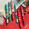 6Pcs Christmas Gel Pens Various Festive Patterns Push-Type Christmas Pens Stationery Supplies Christmas Party Favors