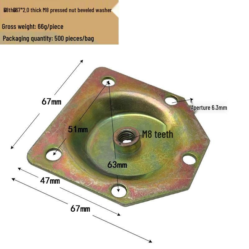Hexagonal Iron Sheet Slanted Sofa Leg Connector Cover
