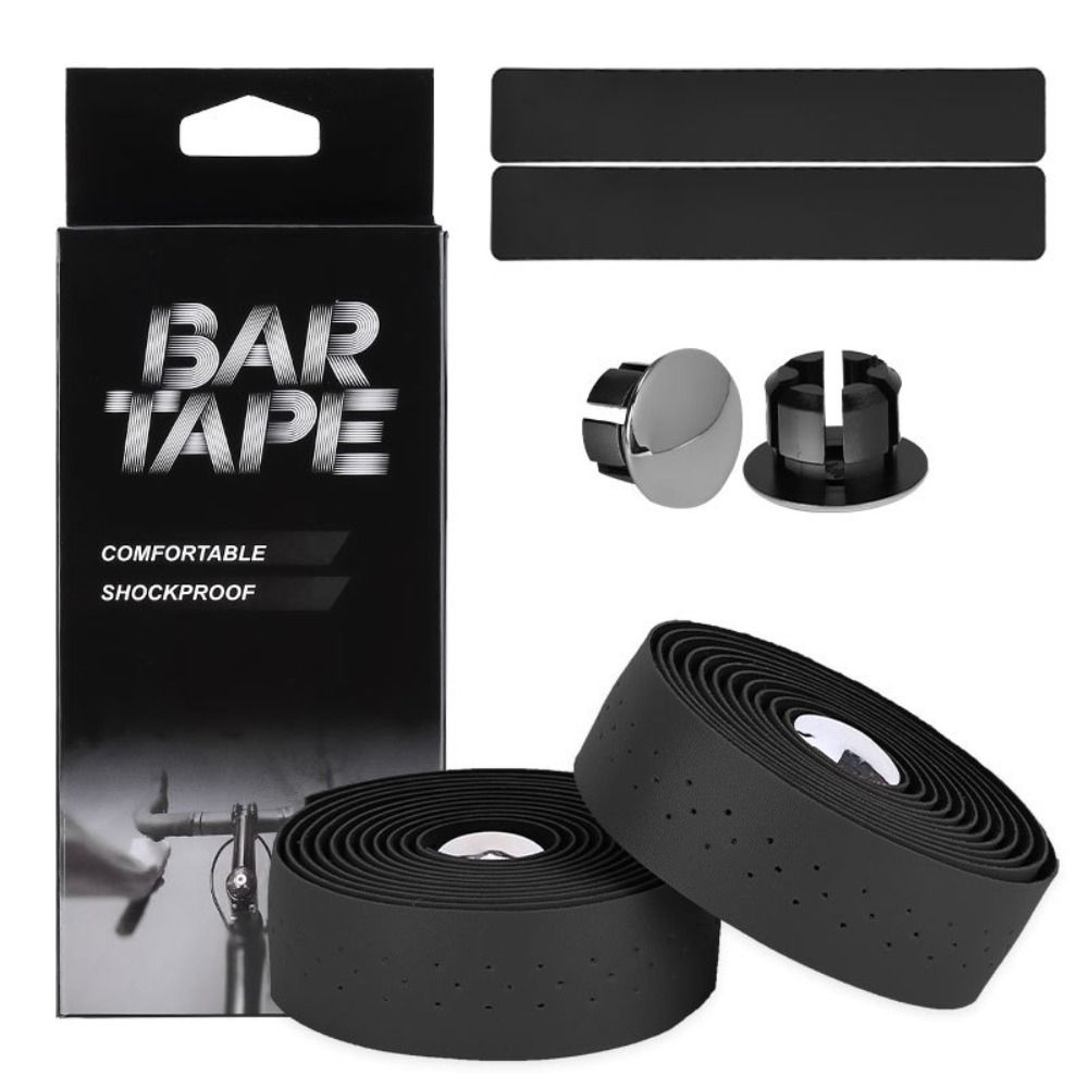 Breathable Bicycle Handlebar Tape PU Leather With 2 Plugs Bike Accessories Bike Perforated Belt
