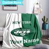 Custom Name Blanket Jets Football Blanket Bedding Blanket for Travel, Camping, Living Rooms, Offices, Sofas, Fan Christmas gift