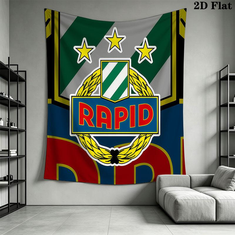 Rapid Wien logo Wall Hanging Printed Fabric Blanket Decorative Tapestries for Bedroom Living Room Home Decor