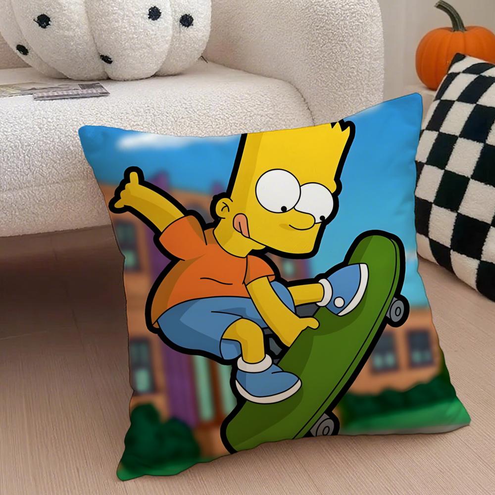 The Ssimpsons Cartoon Sofa Cushion Cover Throw Pillow Cover Hidden Button Durable Polyester Chair Cushion