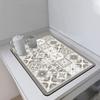 Ретро Плиточный Рисунок Диатомитовый Влагопоглощающий Коврик 40X60см Быстросохнущий Нескользящий Термостойкий Дренажный Коврик Для Кухни Домашний Декор