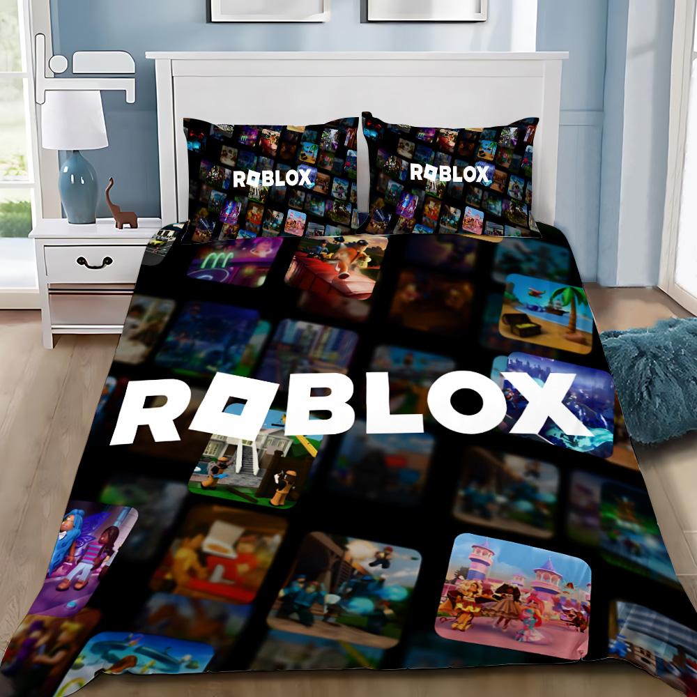 3D Game R-Robloxes Duvet Cover Pillowcase Game Scene Print Bedding Set Adult Boy Girl Bedroom Decoration Single Double Large