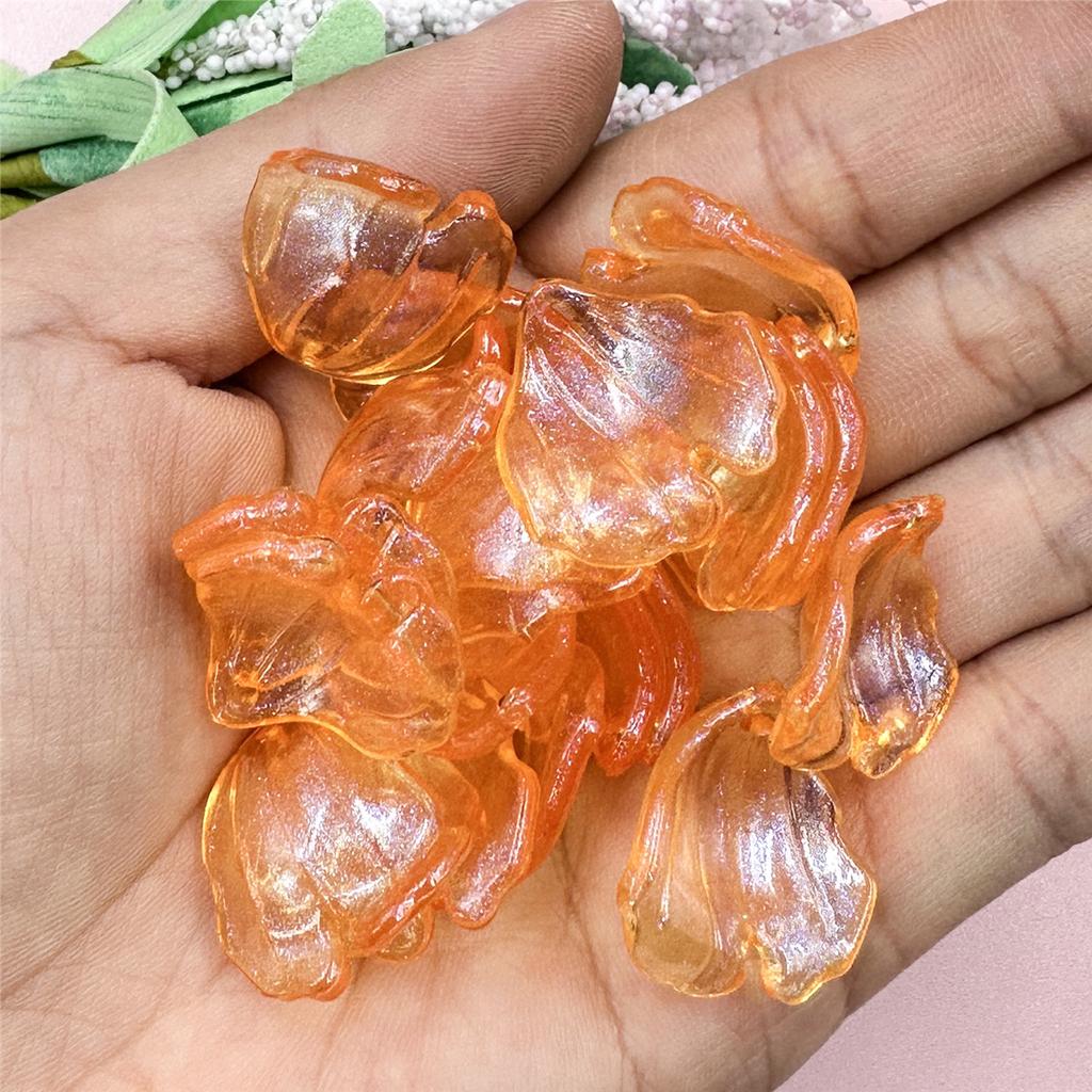 Pendant Keychain DIY Beads Creative Making Material Shiny Accessories 20Pcs Large Petal Jewelry 20.6*22.9mm Earrings Acrylic