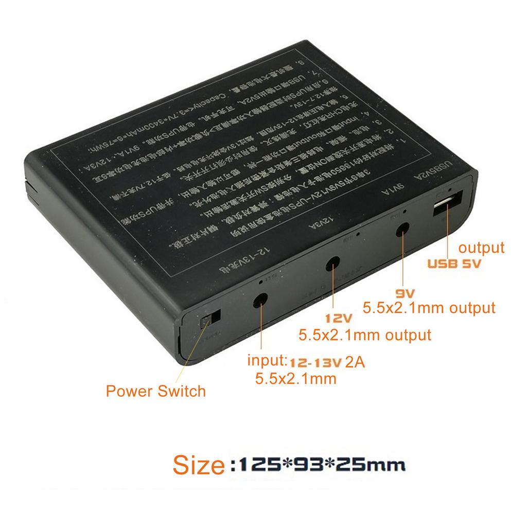 USB 5 В 9 В 12 В выход 18650 аккумулятор UPS Power Banks Box с кабелем 5,5x2,1 мм «папа-папа» для маршрутизатора, телефона, светодиодной камеры видеонаблюдения