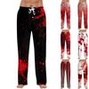 Мужские брюки на кулиске с принтом на Хэллоуин, повседневные пижамные брюки