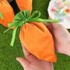 Easter Themed Bunny Carrot Egg Print Party Favor Bags Pastel Color Gift Packaging for Candy Treats Spring Celebration