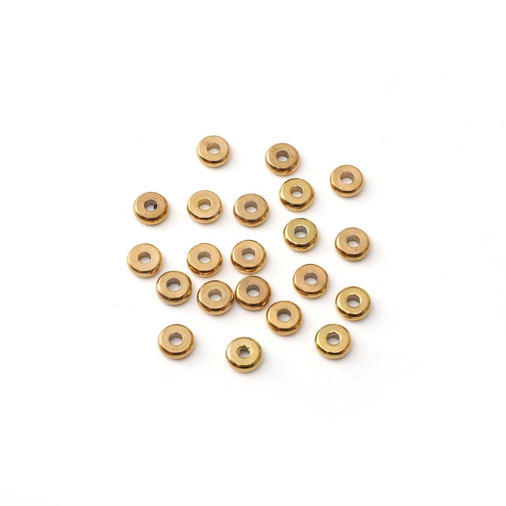 5-100 шт. Плоские круглые бусины-разделители из нержавеющей стали для изготовления браслетов, ожерелий и других ювелирных изделий своими руками