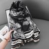 Retro Trend Jacquard Black and White Landscape Imitation Cashmere Scarf Japanese and Korean Autumn and Winter Women's Office Warm Long Shawl