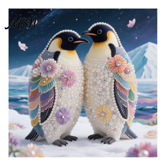 Decorative Gem Painting for Home Luxury Faux Pearl Rhinestone Kit, 25x25cm DIY Resin Art with Animal Kit Floral Patterns, Stress Relief Hobby