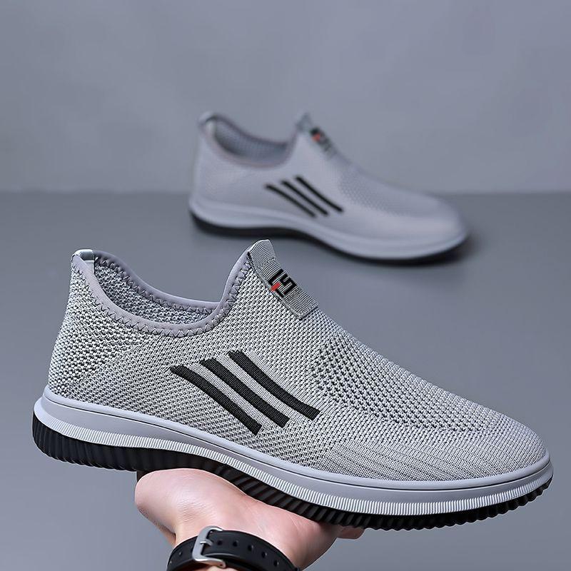 Men's Spring Autumn Casual Shoes Breathable Lightweight Sport Sneakers Easy Wear Middle Age and Elderly Walking Comfortable
