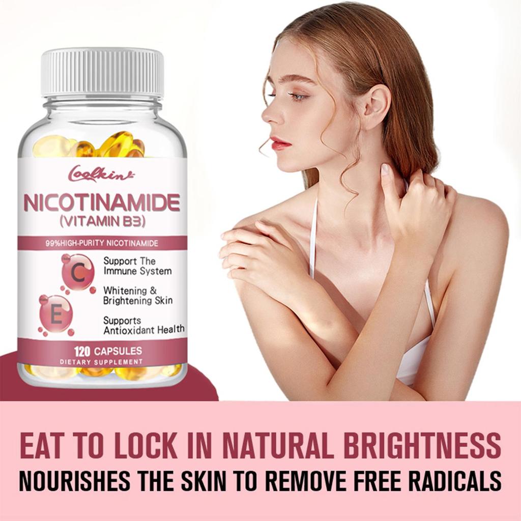 Nicotinamide, Vitamin B3 500 mg, antioxidant, reduces cell damage.
