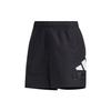 Sub Logo Shorts With Bold Logo Solid Color Straight Leg Elastic Waist Sports Casual Shorts Women Shorts Black GL5629