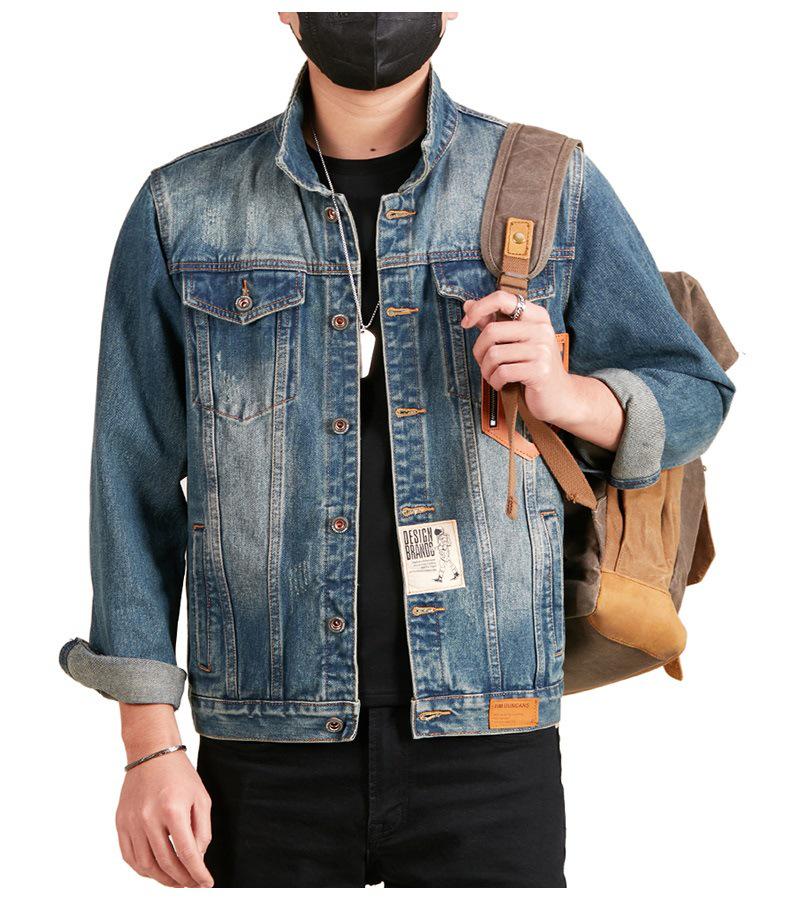 Men's Xintang Embroidered Denim Jacket | 2025 Trendy Loose Retro Workwear for Spring & Autumn