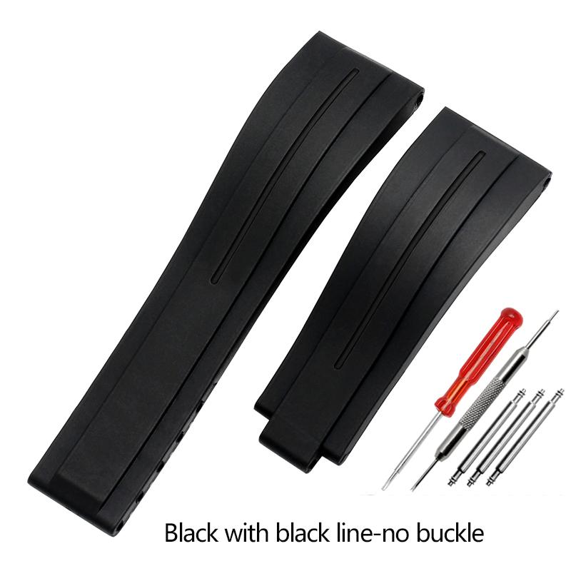 Резиновый ремешок для часов Seiko Tudor Citizen с пряжкой из нержавеющей стали, водонепроницаемый браслет для часов 20 мм 21 мм черный синий