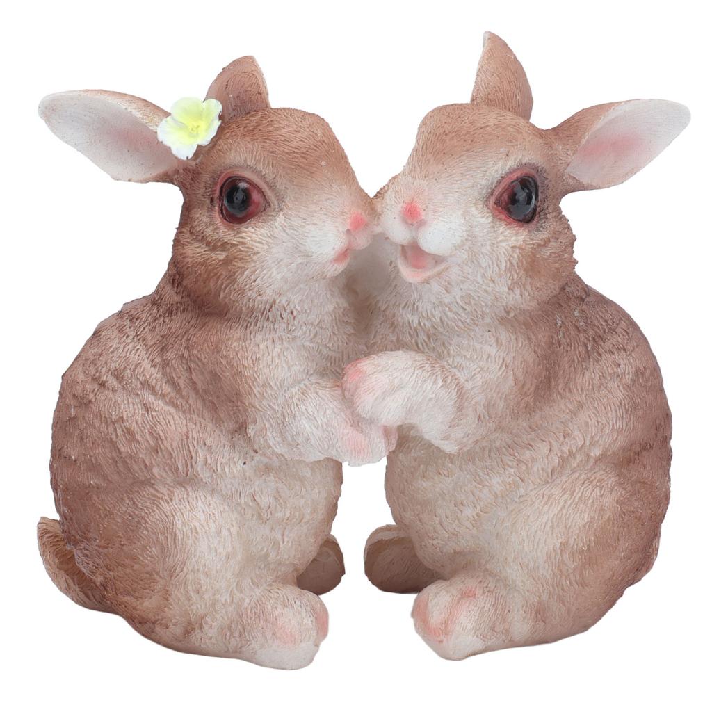 Garden Bunny Statues Resin Crafts Decorations Potted Landscaping Sculpture Animal Models for Lawn Garden