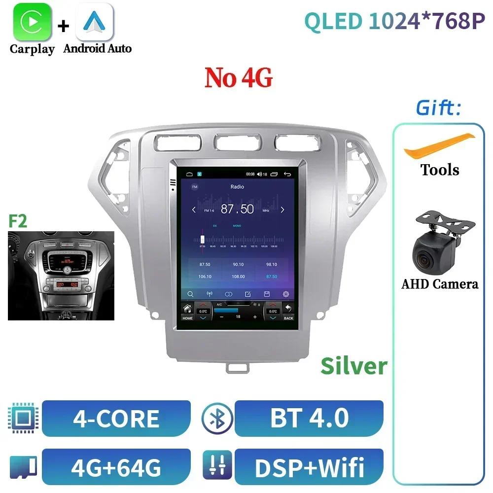 9,7 дюйма Для Ford Mondeo 4 2006-2010 Android 14 Беспроводной Carplay Автомагнитола Мультимедиа 4G GPS CarPlay Экран Автомагнитола Навигация