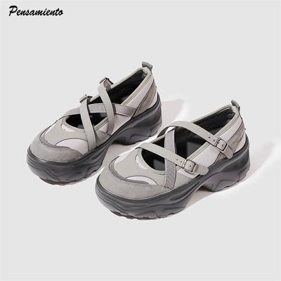 Мода Балетный Стиль Мода Весна Осень Мэри Джейн Женские Балетки Удобные Мягкие Платформа Спортивные Лоферы Повседневные Массивные Кроссовки Обувь