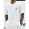 Men's 100% Cotton Coconut Tree Graphic Print T-shirt, Casual Short Sleeve Crew Neck Tee, Men's Clothing For Outdoor