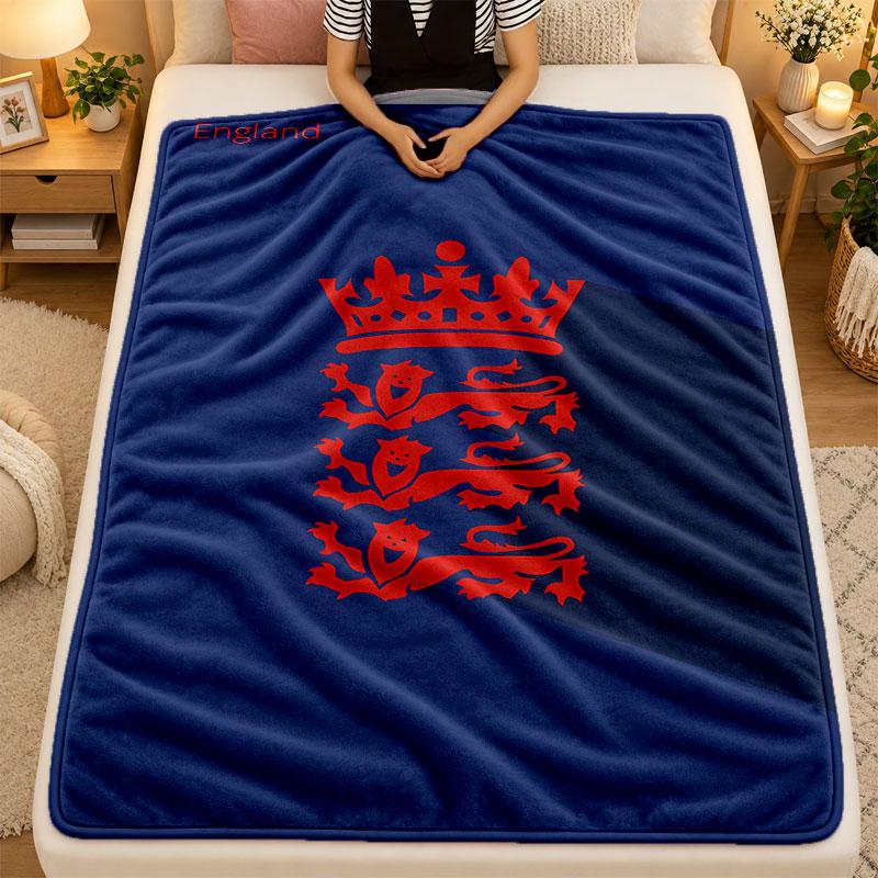 Flannel BlanketEngland National Team Warm Soft Throw Blanket for Indoor Sofa Bed Living Room Use