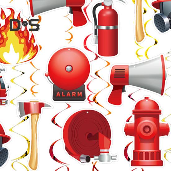 1 комплект подвесных вихревых украшений в виде пожарной машины, сувениры для вечеринки в стиле пожарного, потолочный декор, подвесные вихри для вечеринки в стиле пожарного, дня рождения, детского душа