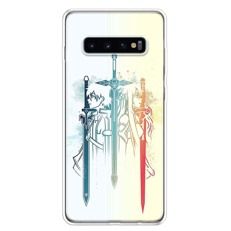 Чехол для телефона Samsung Galaxy S25 S24 S23 S22 Ultra, S21 Plus S20 FE S10 + S25Edge, с изображением Кирито и Асуны из Sword Art Online, Fundas Cover