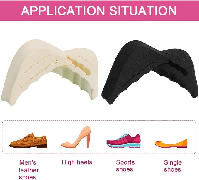 6 Pairs Adjustable Toe Filling Insoles for Forefoot Sponge Toe Plug Shoe Inserts, Foot Pads for Flat Sneakers & High Heels