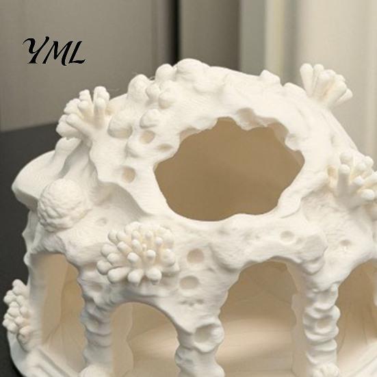Shrimp Breeding Cave Coral House Fish Tank Landscaping Ornament, 3D Printed Reptile Hideout Accessories Cave, Durable PLA Habitat Shelter for