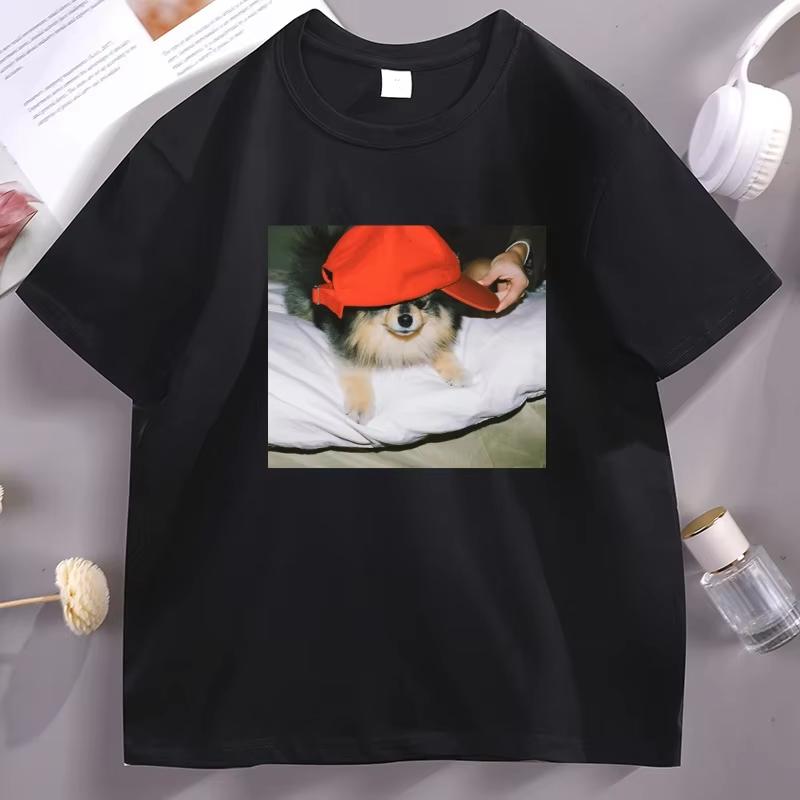 Funny Dog Kpop Tee Casual Korean Fashion Cotton Dog Tshirt WoUnisex Unisex Clothing Short Sleeve Cotton Fashion Tshirt Graphic Tee