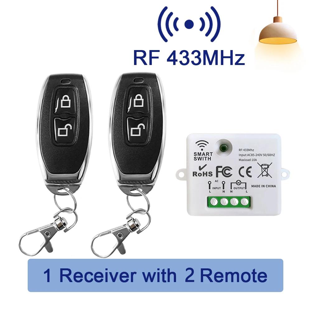 Беспроводной интеллектуальный выключатель света RF433MHz пульт дистанционного управления 10A релейный приемник с передатчиком ВКЛ/ВЫКЛ настенный выключатель для светодиодного освещения